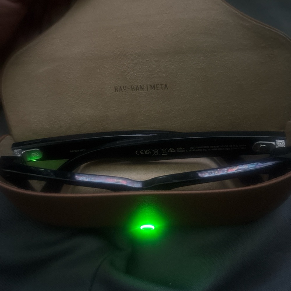 Ray-Ban Black Smart Glasses with Brown Case